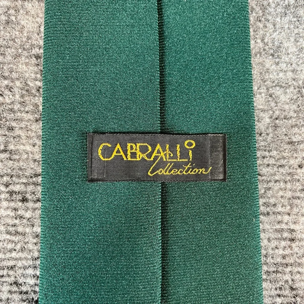Cabrelli Collection Mens Forest Green Solid Polyester Necktie 54.5 Inch